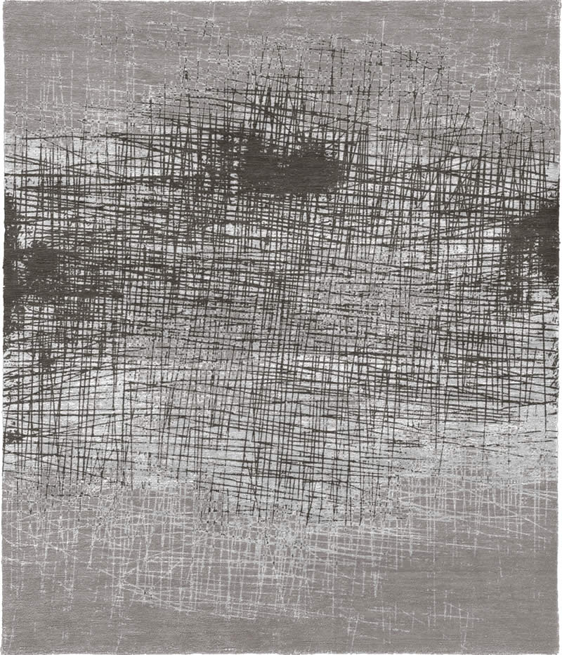 现代风格灰白黑色抽线图案地毯贴图-高端定