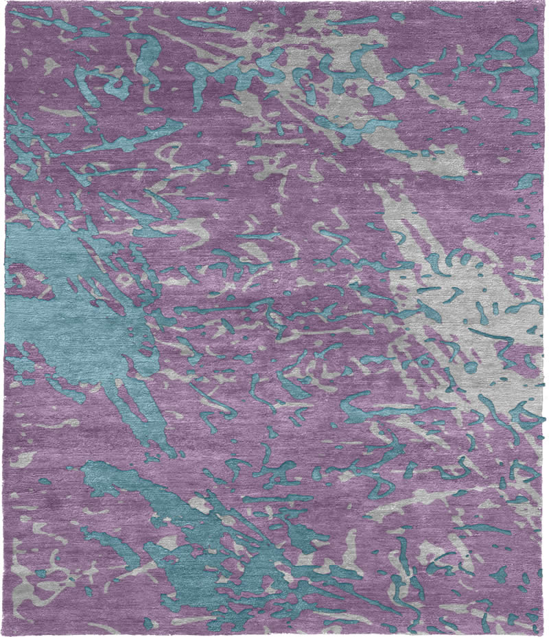 现代风格紫蓝色抽象图案地毯贴图