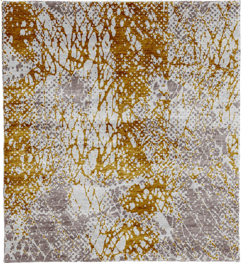 现代风格金黄灰白色抽象图案地毯贴图