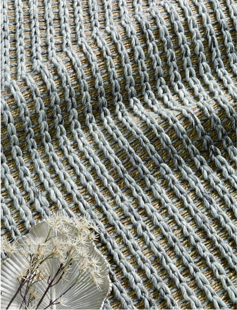 印度进口手工编织麻+羊毛地毯-潘帕斯