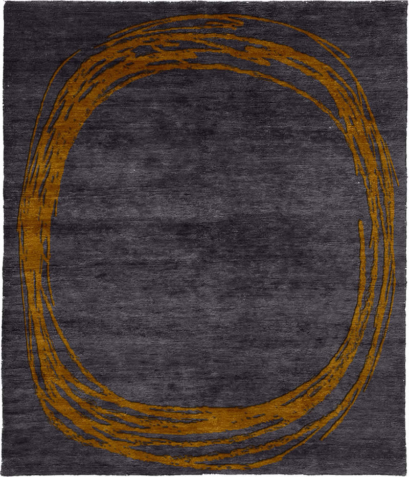 现代风格紫灰橘金色圆圈图案地毯贴图