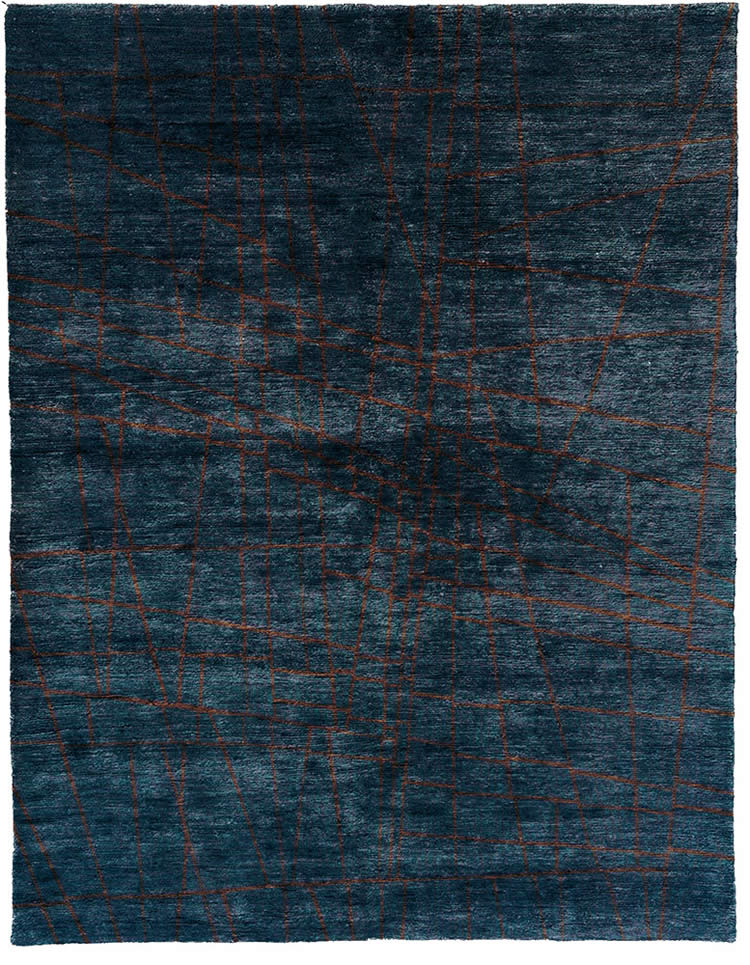 现代美食青蓝色咖色纹理图案地毯贴图