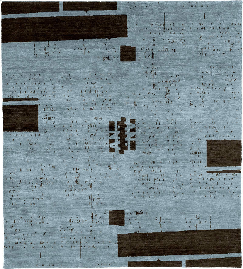 现代风格浅蓝深咖色简单图案地毯贴图