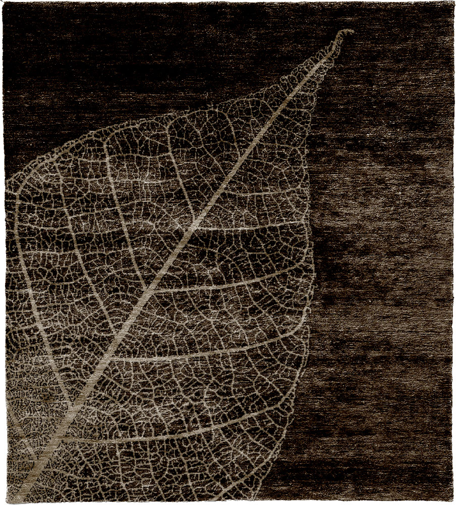 美式风格深咖色叶子图案地毯贴图