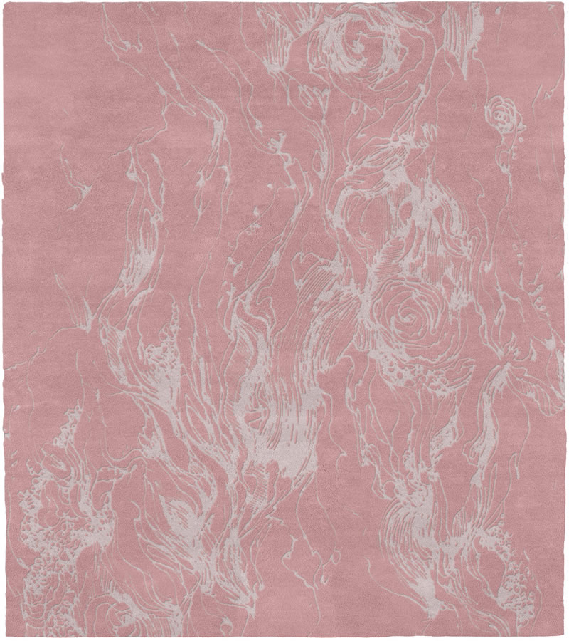 新中式风格粉色白色抽象纹理图案地毯贴图
