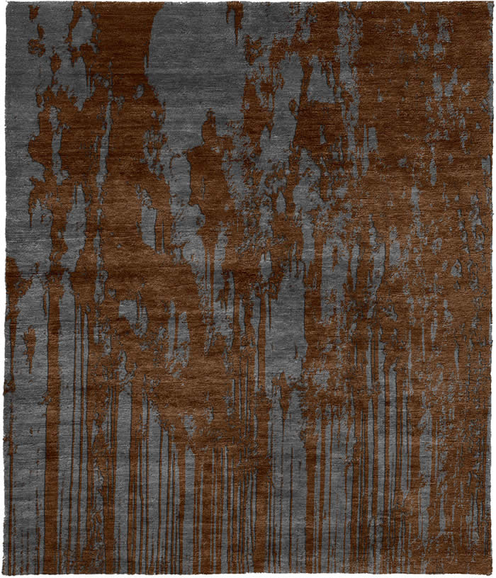 新中式风格咖色墨色抽象图案地毯贴图