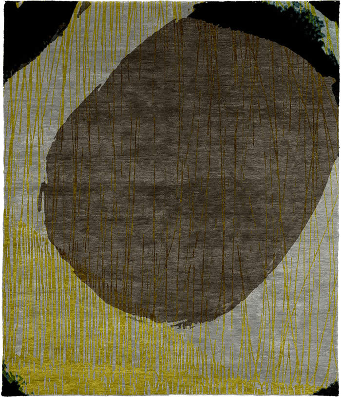 现代风格黑黄灰咖色抽象图案地毯贴图