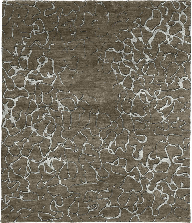 现代风格咖底白色抽象纹理图案地毯贴图