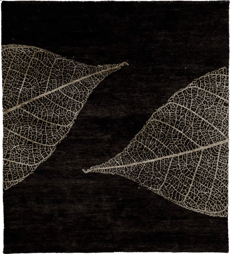 现代风格深咖色叶子图案地毯贴图