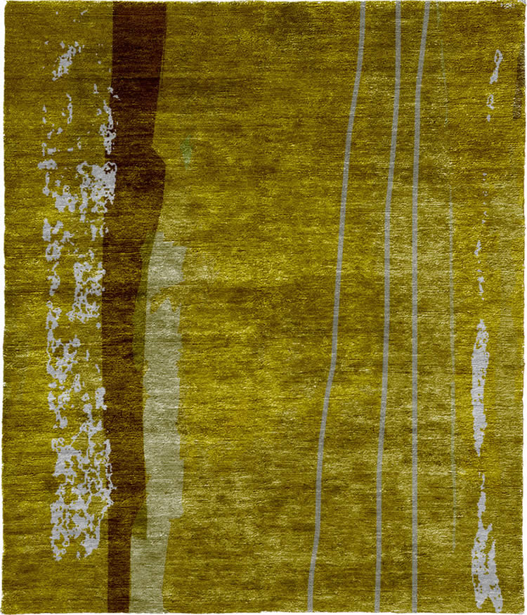 现代风格黄绿色简单纹理图案地毯贴图