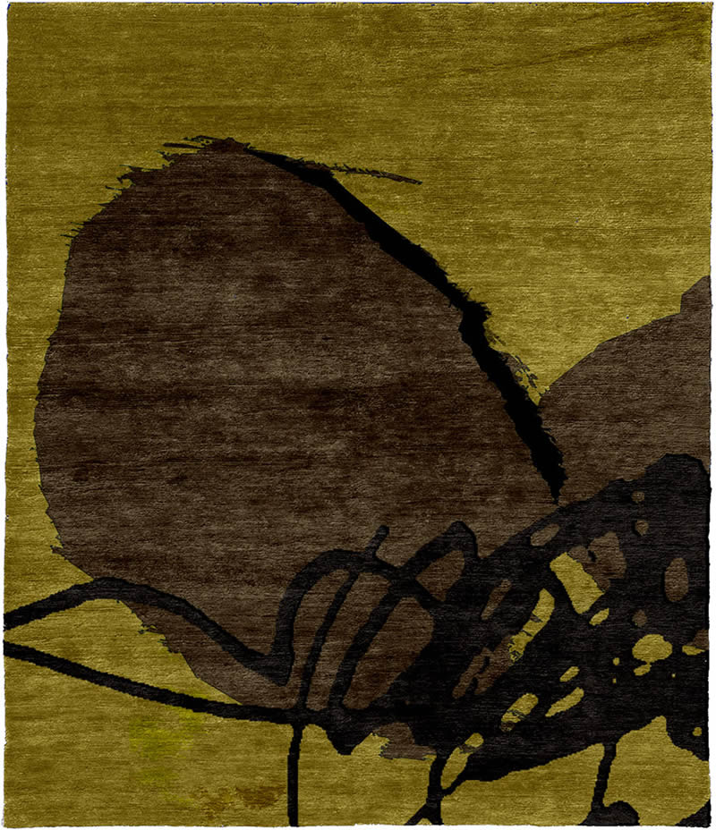 现代风格黄咖色简单纹理图案地毯贴图