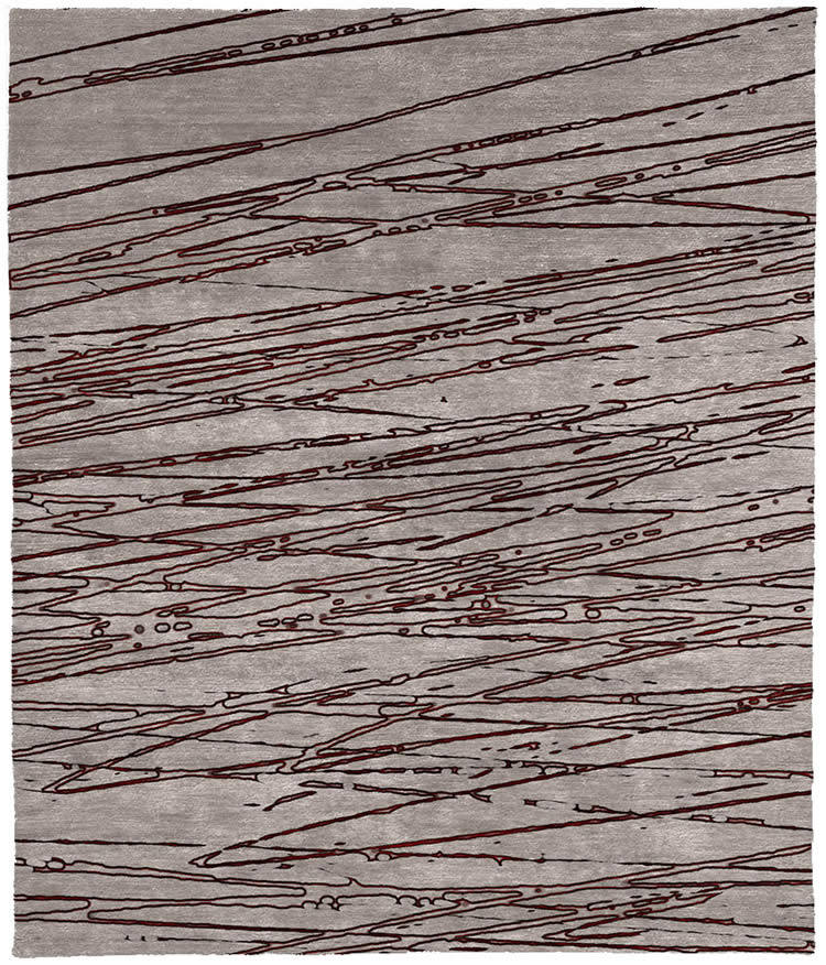 现代风格灰红色线条纹理图案地毯贴图