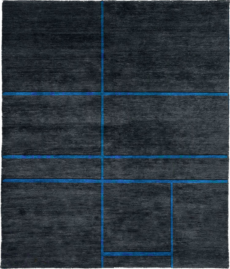 现代风格灰底蓝色条纹纹理图案地毯贴图
