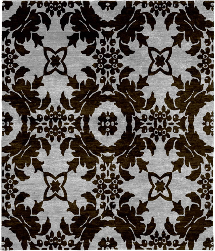 美式风格暗咖色花纹图案地毯贴图
