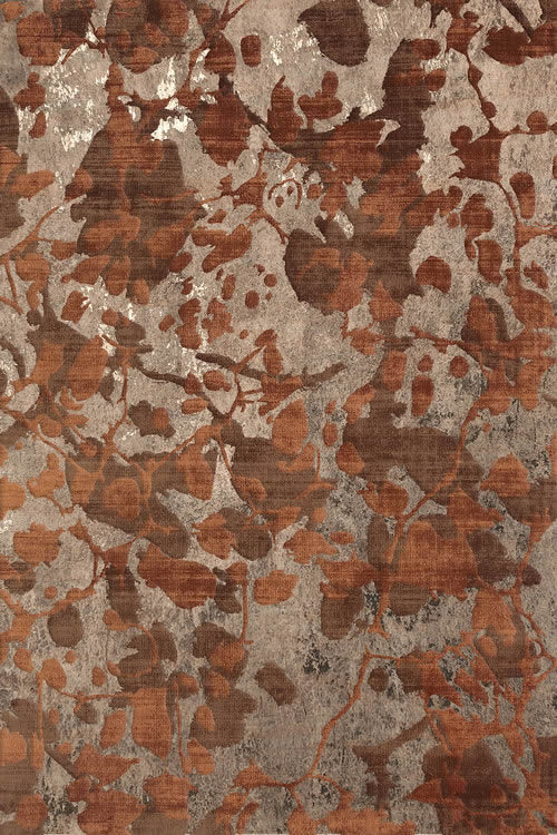 现代风格橘红抽象花纹图案地毯贴图