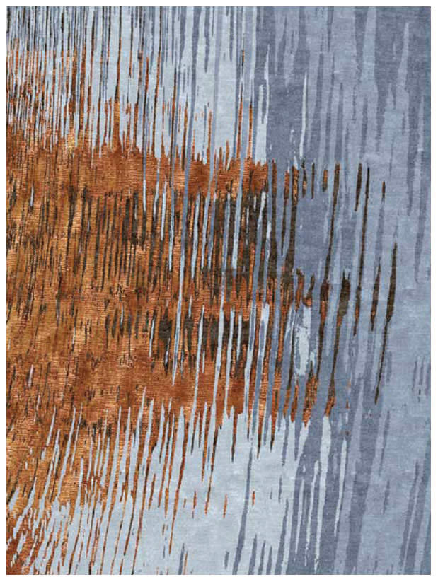 现代风格棕蓝色抽象图案地毯贴图