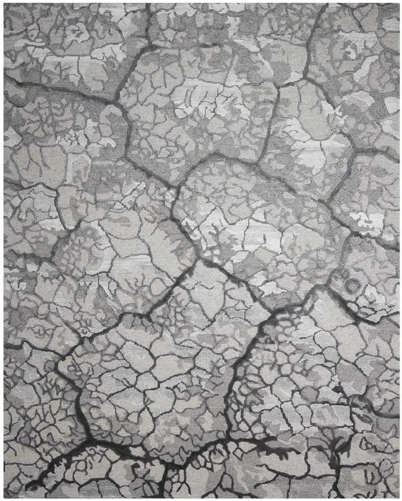 新中式灰色裂土纹理图案地毯贴图