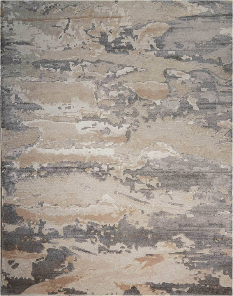 新中式灰咖色抽象图案地毯贴图
