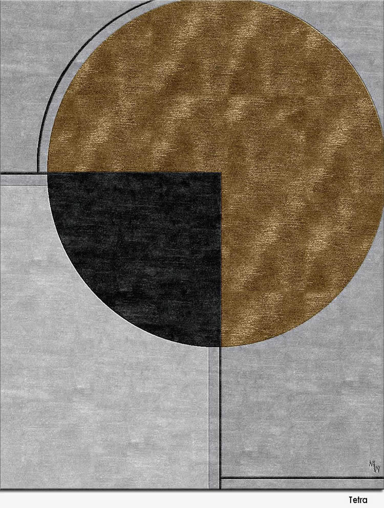 现代简约圆形几何拼色理图案地毯贴图