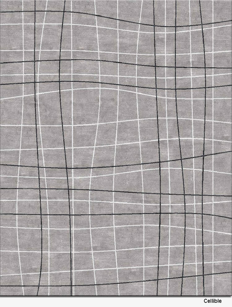 新中式灰色黑白线条纹理图案地毯贴图
