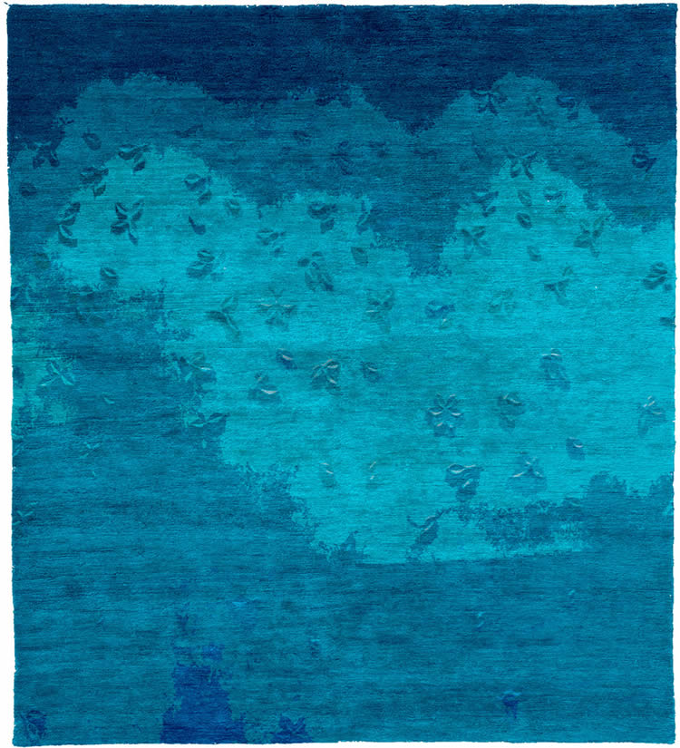现代风格深浅海蓝色抽象图案地毯贴图