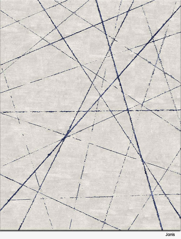 现代风格灰白色蓝色纹理图案地毯贴图
