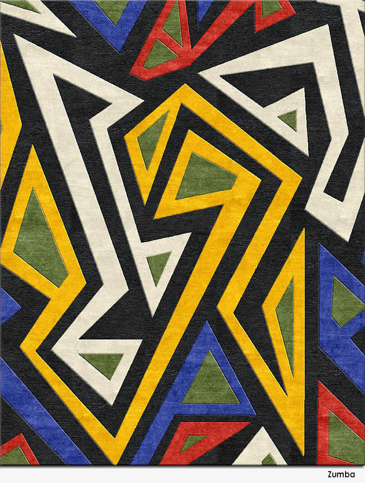 现代风格彩色几何抽象纹理图案地毯贴图