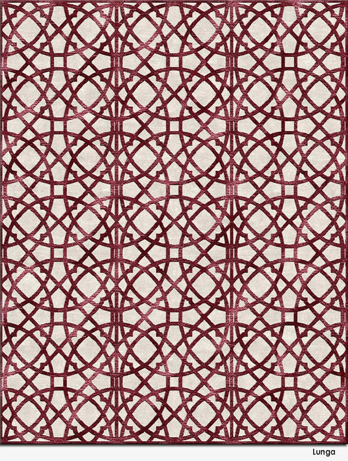 现代风格紫红色圆圈几何图案地毯贴图