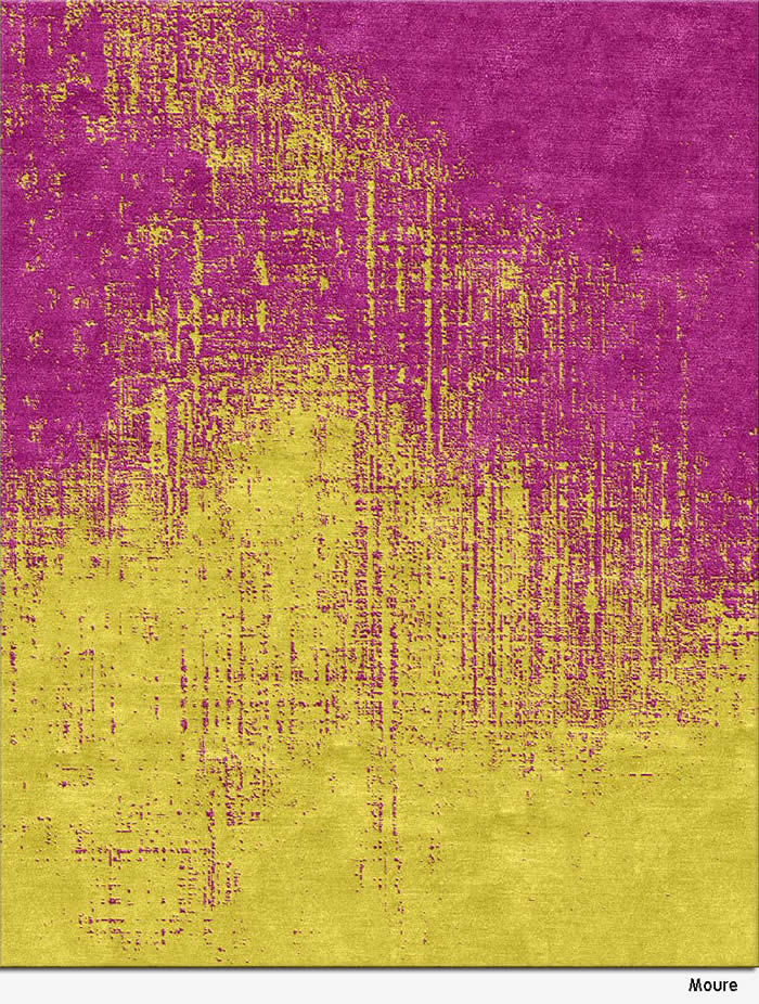 现代风格紫红黄色抽象图案地毯贴图
