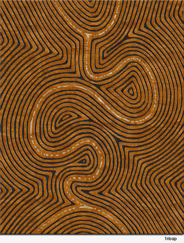 现代风格橘金色不规则纹理图案地毯贴图