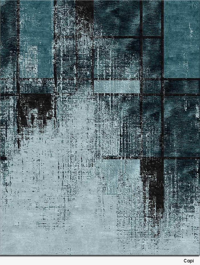 现代简约青灰黑色抽象图案地毯贴图