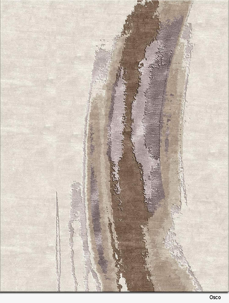 现代风格粉咖色简单抽象图案地毯贴图