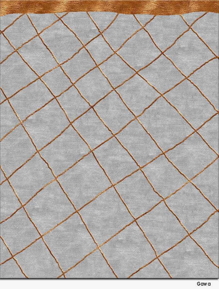 现代简约蓝灰咖金色几何图案地毯贴图