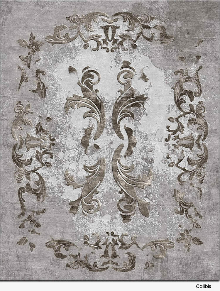 美式风格灰咖色花纹抽象地毯贴图