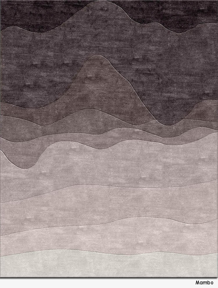 新中式紫灰色山水图案地毯贴图