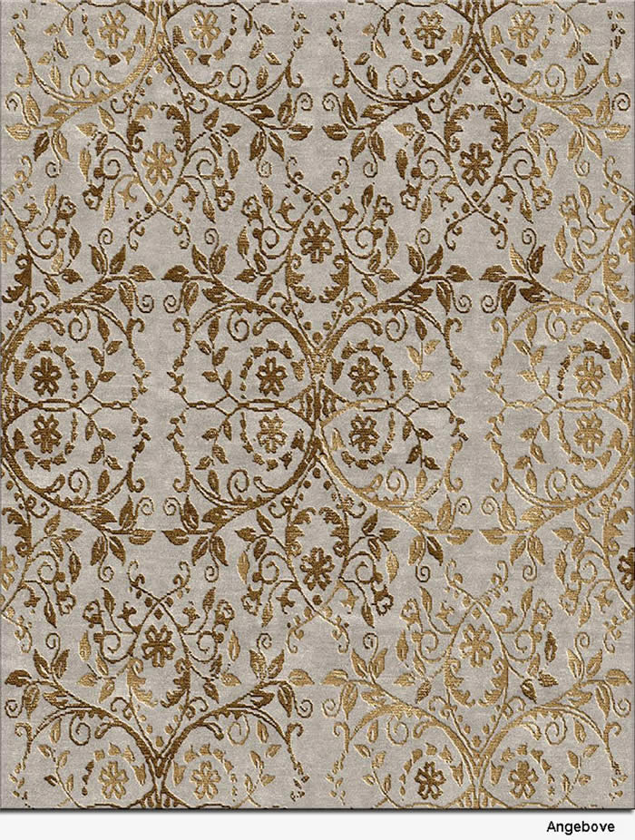 美式风格咖金色花纹图案地毯贴图