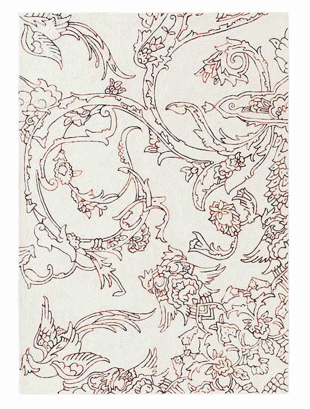 新中式花鸟纹理图案地毯贴图