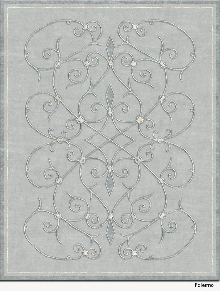 现代美式冷灰色简单花纹图案地毯贴图