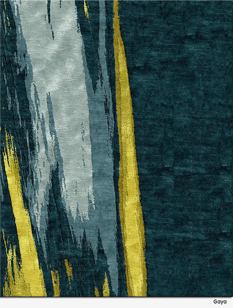 现代风格深青蓝色简单抽象图案地毯贴图