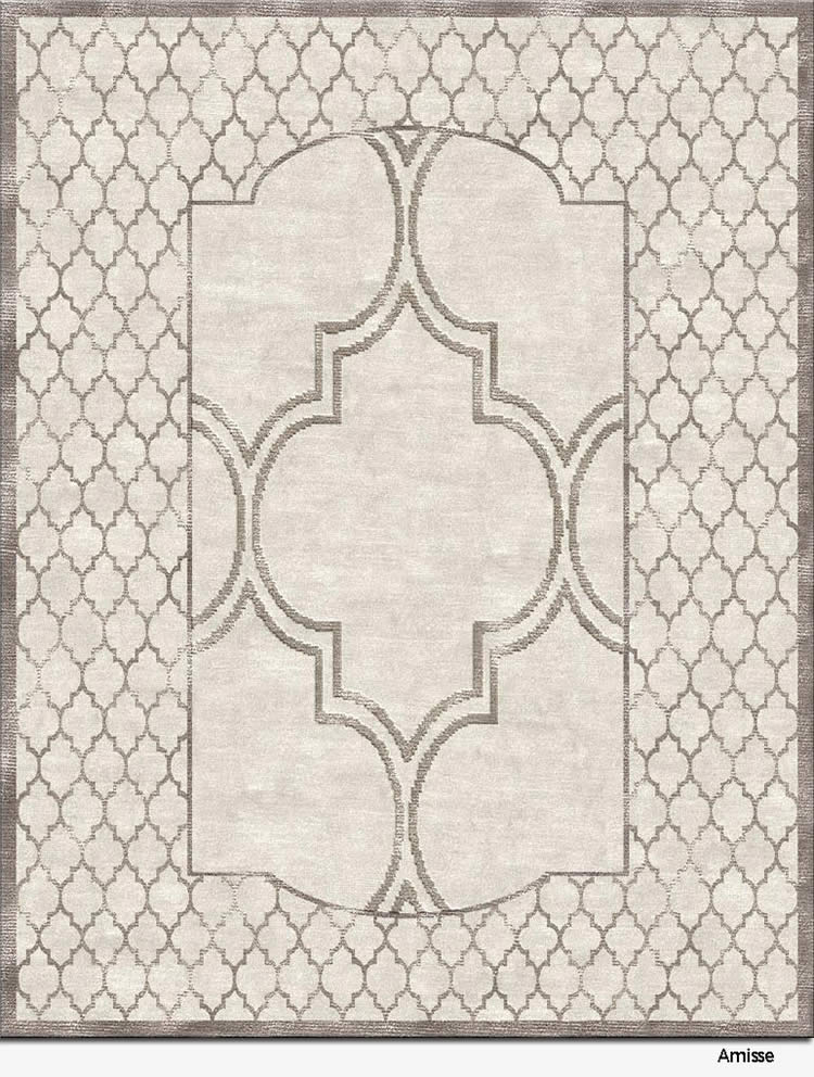 美式风格浅灰色几何格子图案地毯贴图