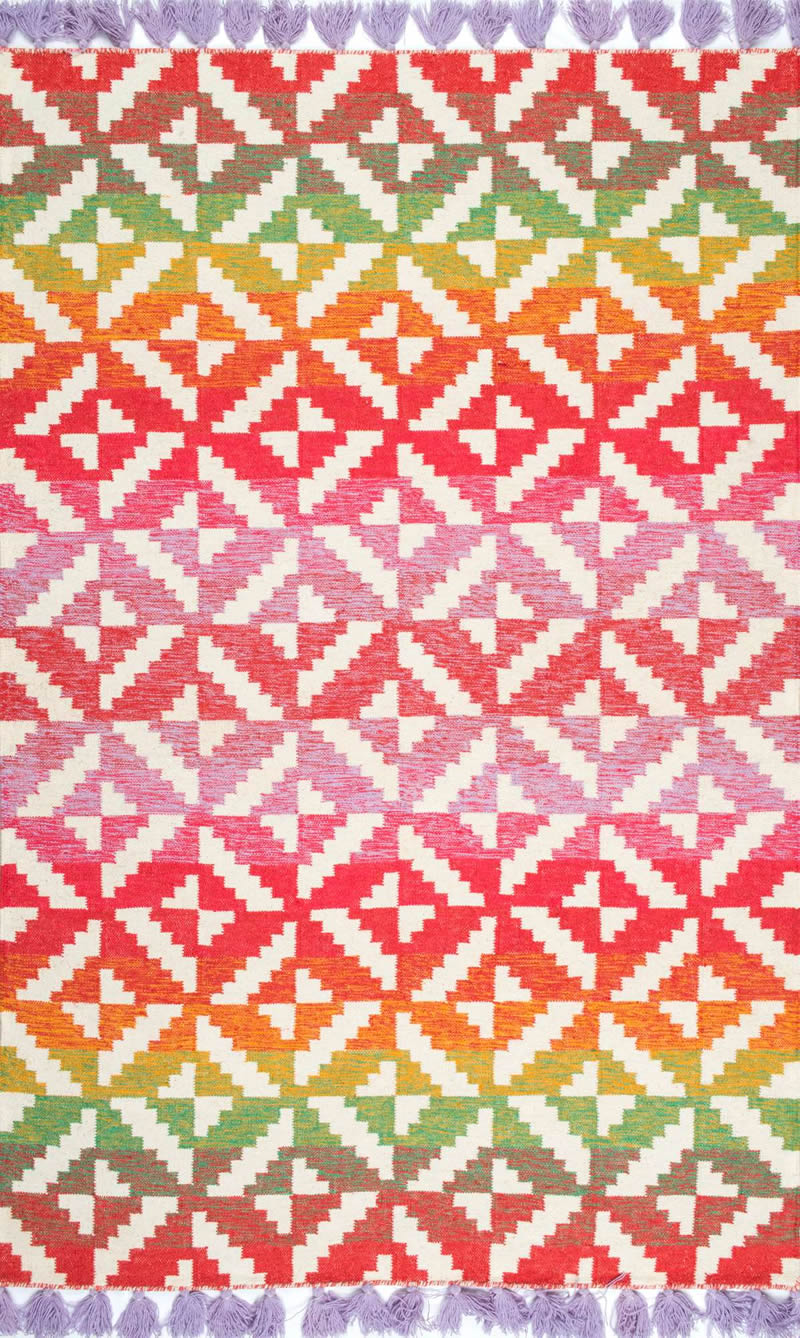 北欧风格彩色渐变几何图案地毯贴图
