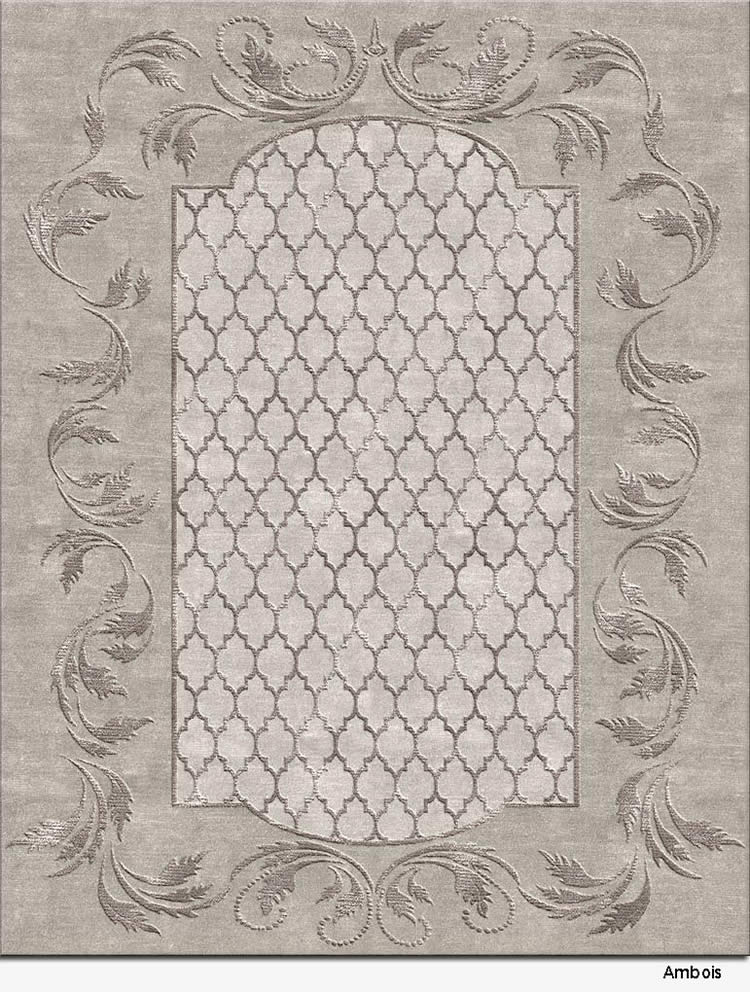 简欧风格冷灰色简单花纹图案地毯贴图