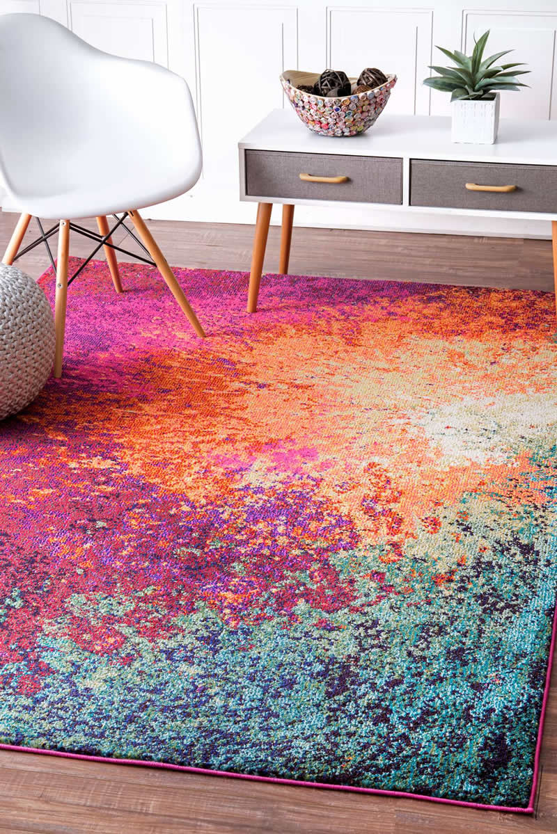 现代风格彩色抽象图案地毯贴图-高端定制