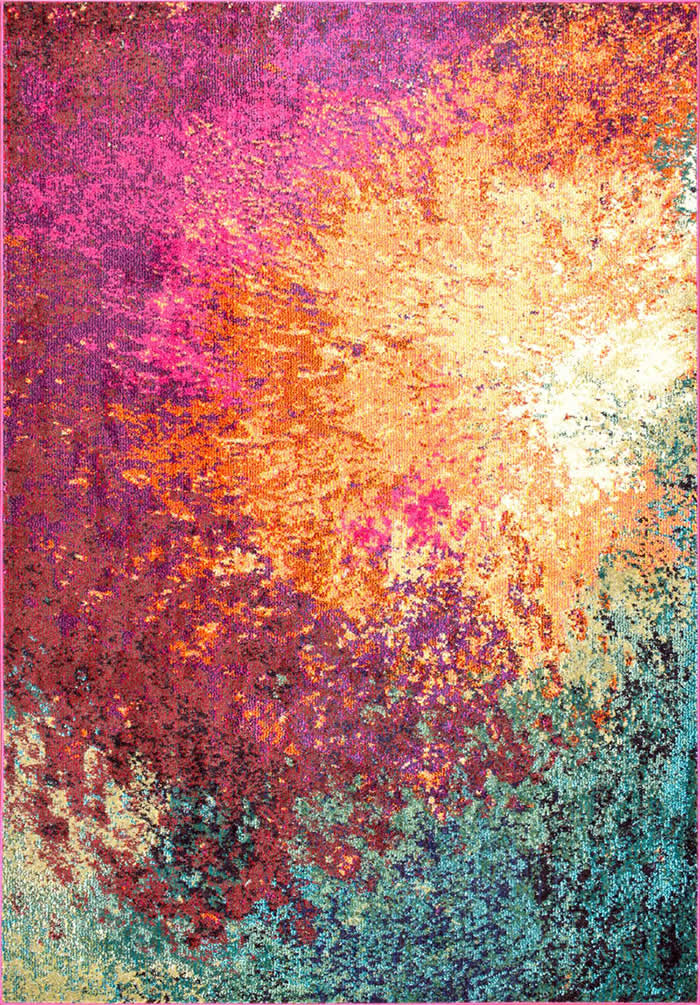 现代风格彩色抽象图案地毯贴图-高端定制