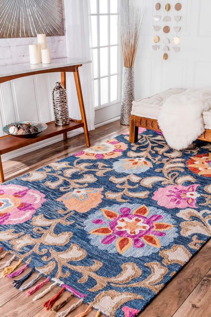 现代美式暖色系简单花纹图案地毯贴图