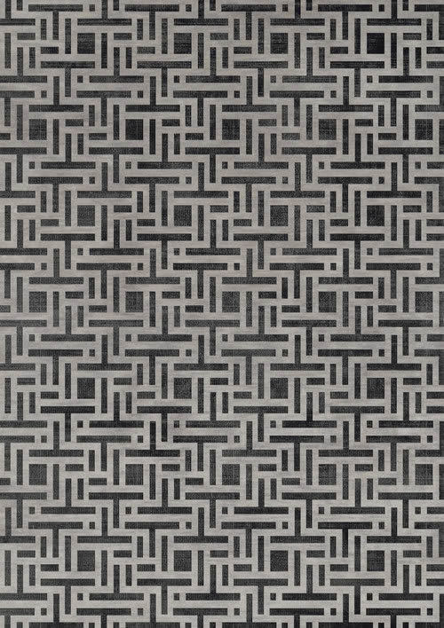 现代风格灰色T字形图案地毯贴图-尼龙机织