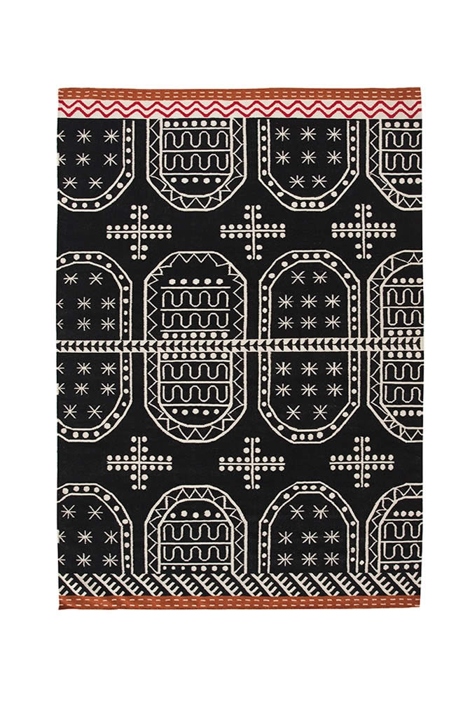 北欧风格黑白简单花纹图案地毯贴图