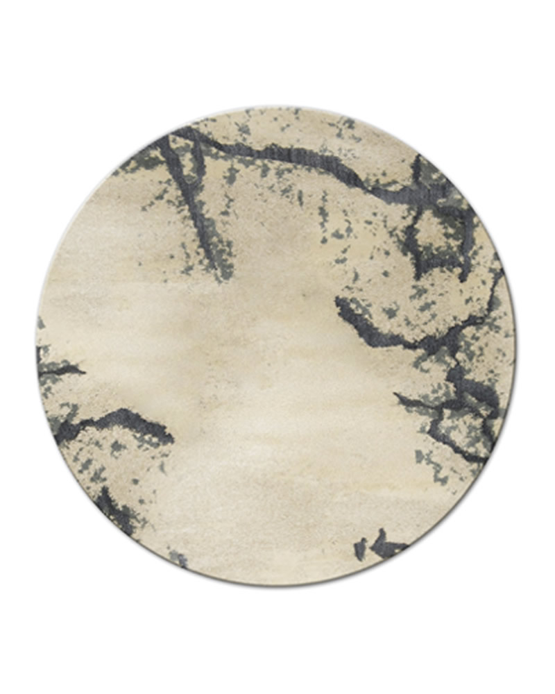 新中式墨灰色抽象图案圆形地毯贴图