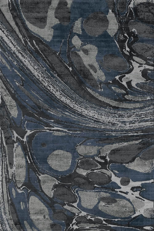 新中式灰蓝色抽象图案地毯贴图