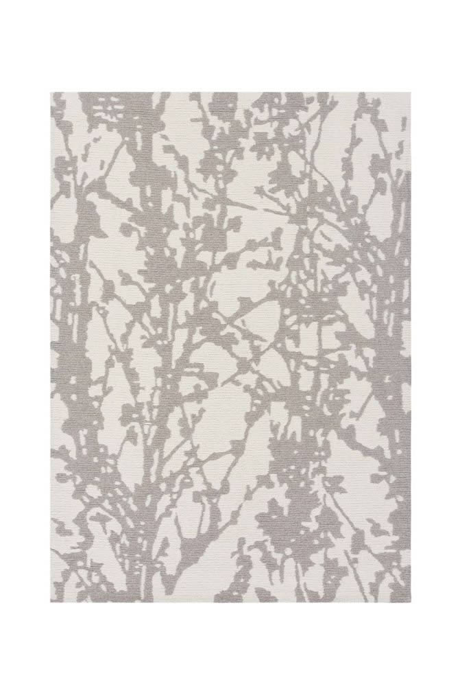 现代风格浅灰白色植物纹理图案地毯贴图